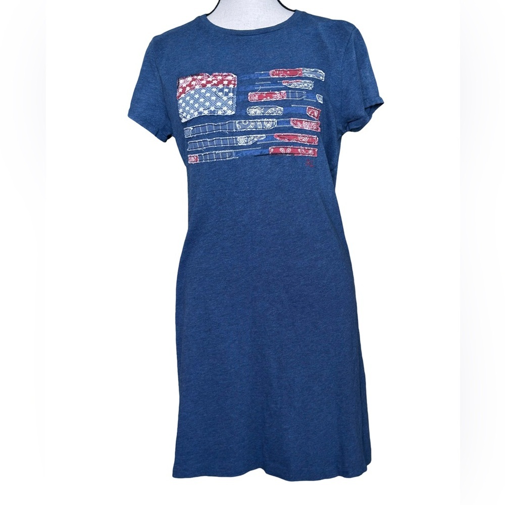 Polo Ralph Lauren Blue Tee with Flag Accents